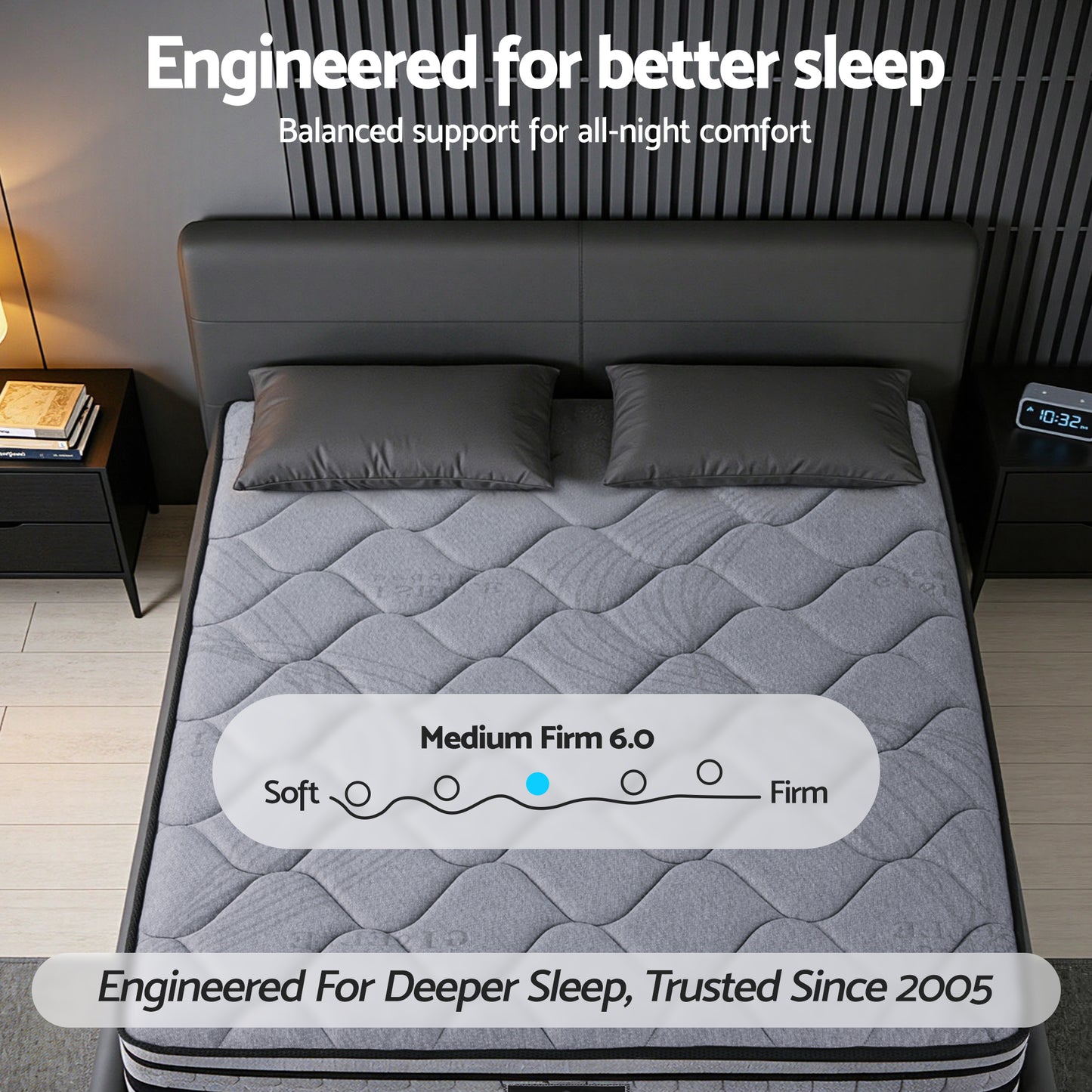 Giselle Bedding TITAN 34cm Hybrid Pocket Spring Mattress | Queen