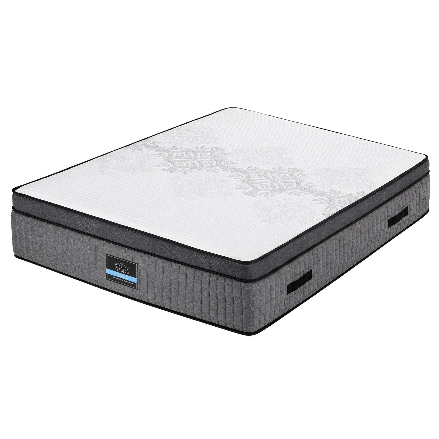 Giselle Bedding King Mattress 37cm 4-in-1 Adjustable Firmness Cooling Gel Memory Foam Dual-Zone Flippable for Couples