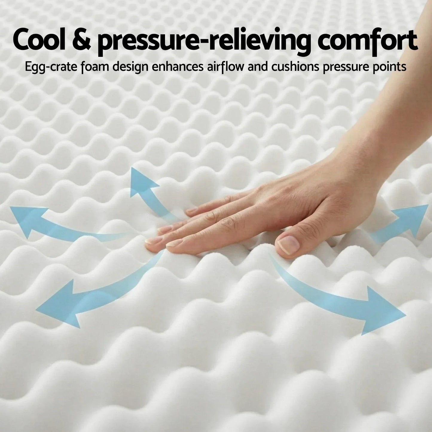 King Mattress 20cm Medium Firm Pocket Spring Egg-Crate Foam - Giselle