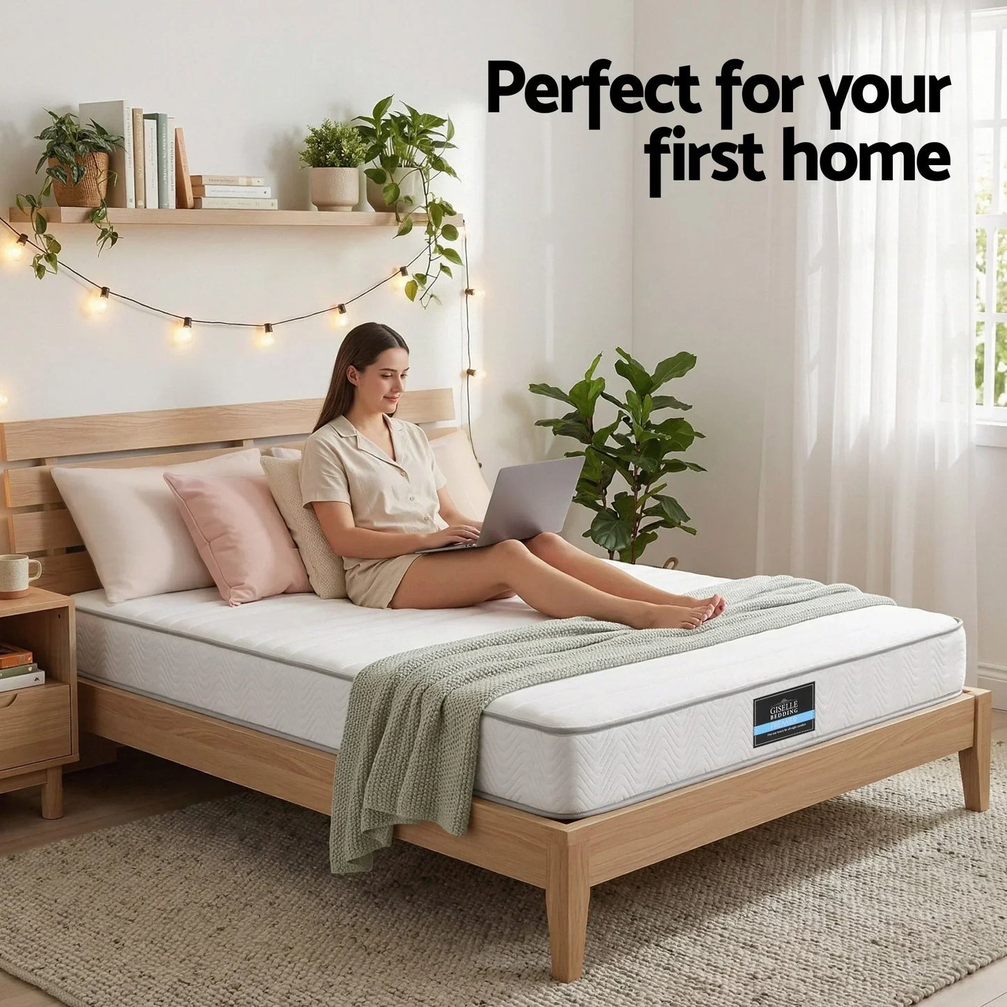 King Mattress 20cm Medium Firm Pocket Spring Egg-Crate Foam - Giselle