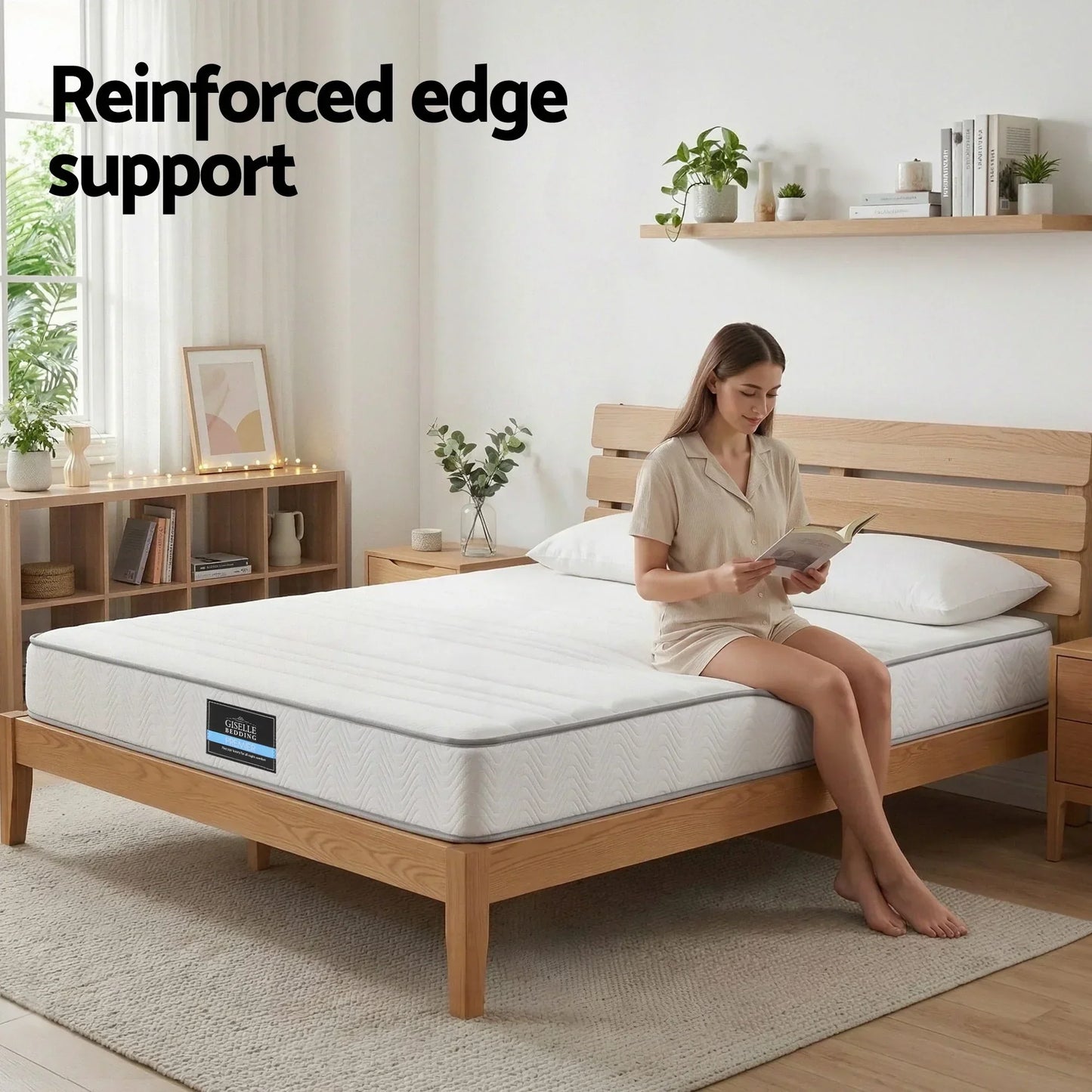 King Mattress 20cm Medium Firm Pocket Spring Egg-Crate Foam - Giselle
