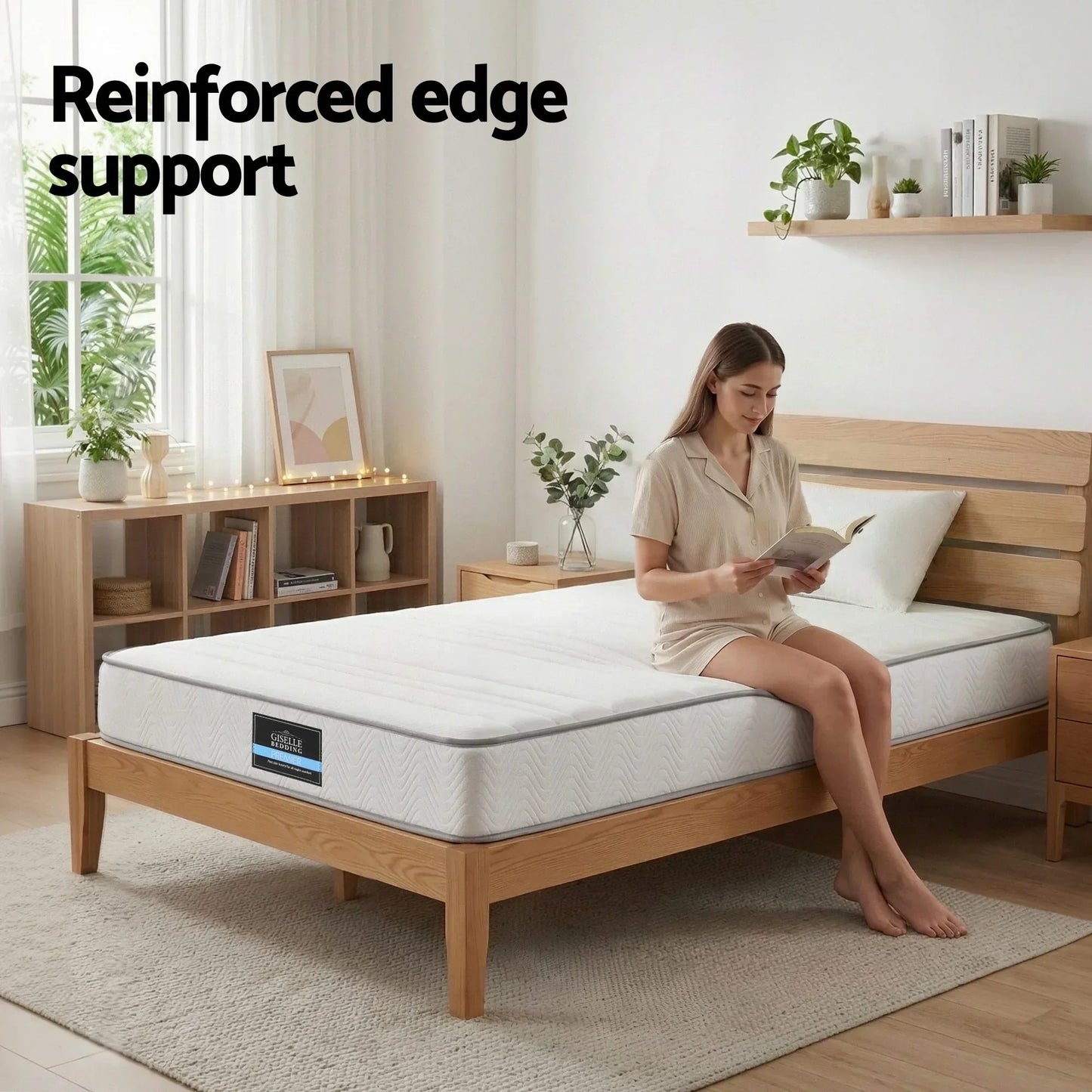 Single Mattress 20cm Medium Firm Pocket Spring Egg-Crate Foam - Giselle