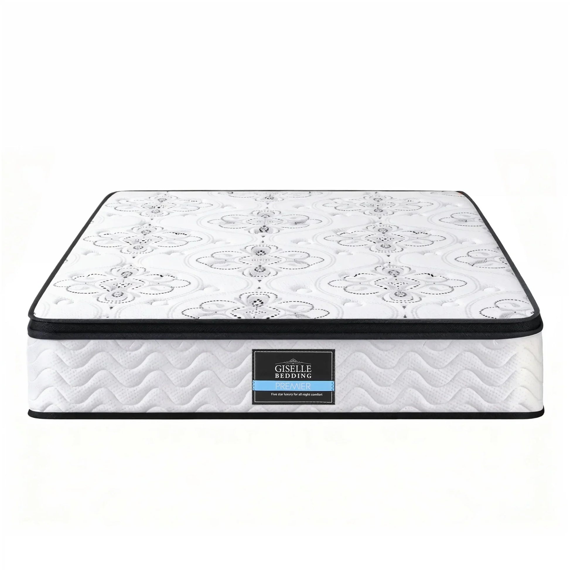 Giselle Bedding queen mattress with white floral pattern, available at Stacks Warehouse online store
