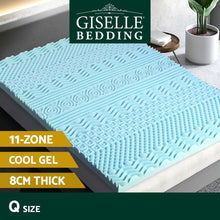 Giselle Bedding Queen Mattress Topper, 8cm 11-Zone Memory Foam