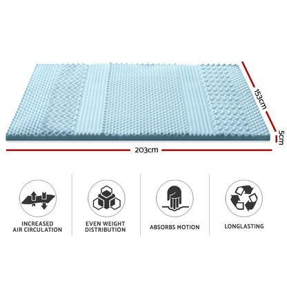 Giselle Bedding Queen Mattress Topper, 5cm 7-Zone Memory Foam