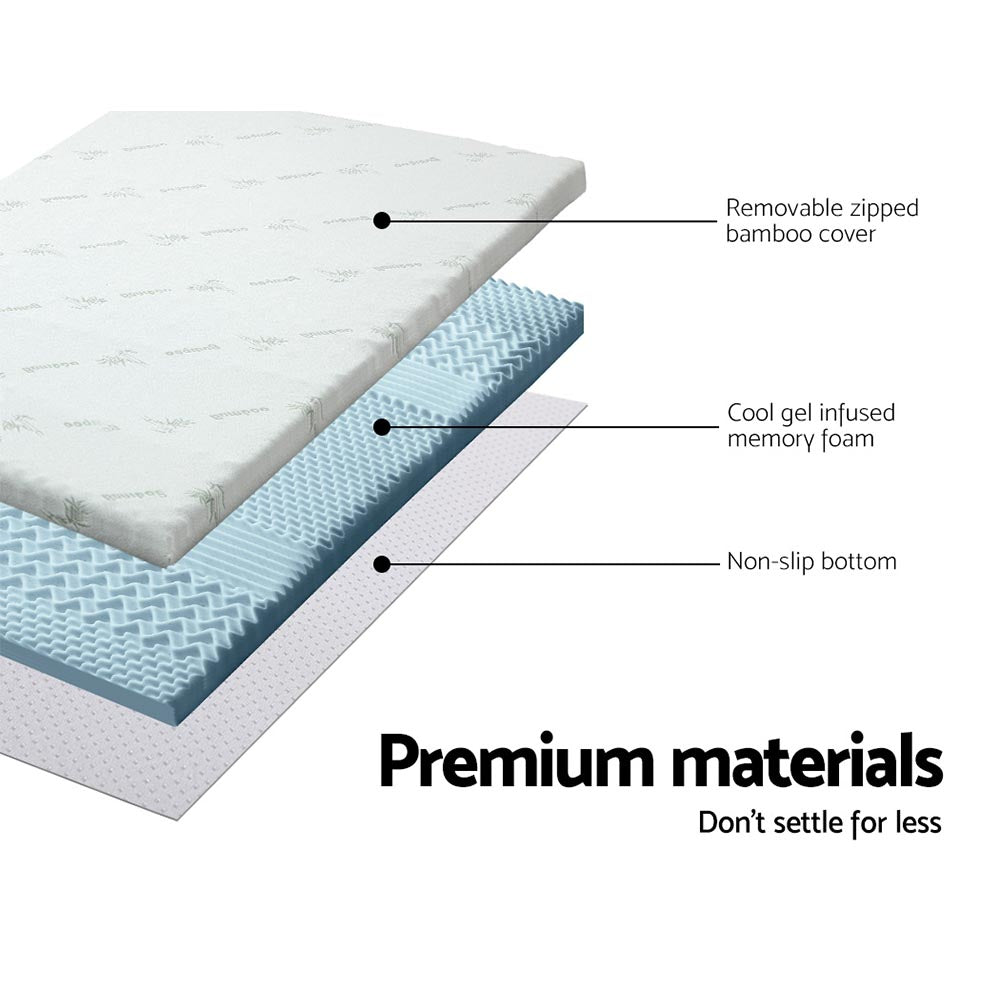 Giselle Bedding Queen Mattress Topper, 5cm 7-Zone Memory Foam