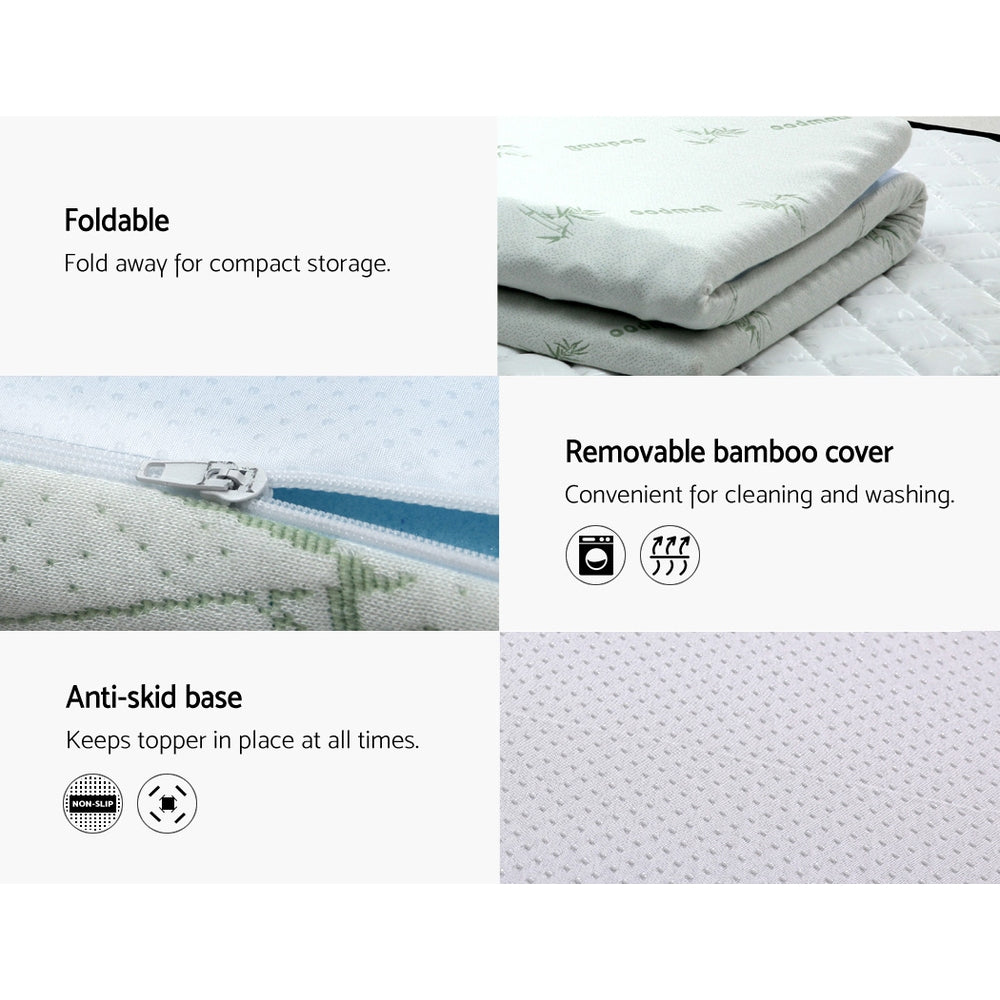 Giselle Bedding Queen Mattress Topper, 5cm 7-Zone Memory Foam