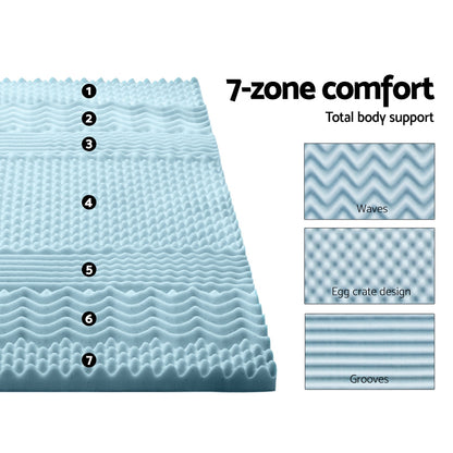 Giselle Bedding Queen Mattress Topper, 5cm 7-Zone Memory Foam