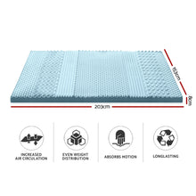 Giselle Bedding Queen Mattress Topper, 8cm 7-Zone Memory Foam