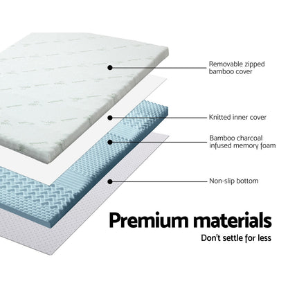 Giselle Bedding Queen Mattress Topper, 8cm 7-Zone Memory Foam
