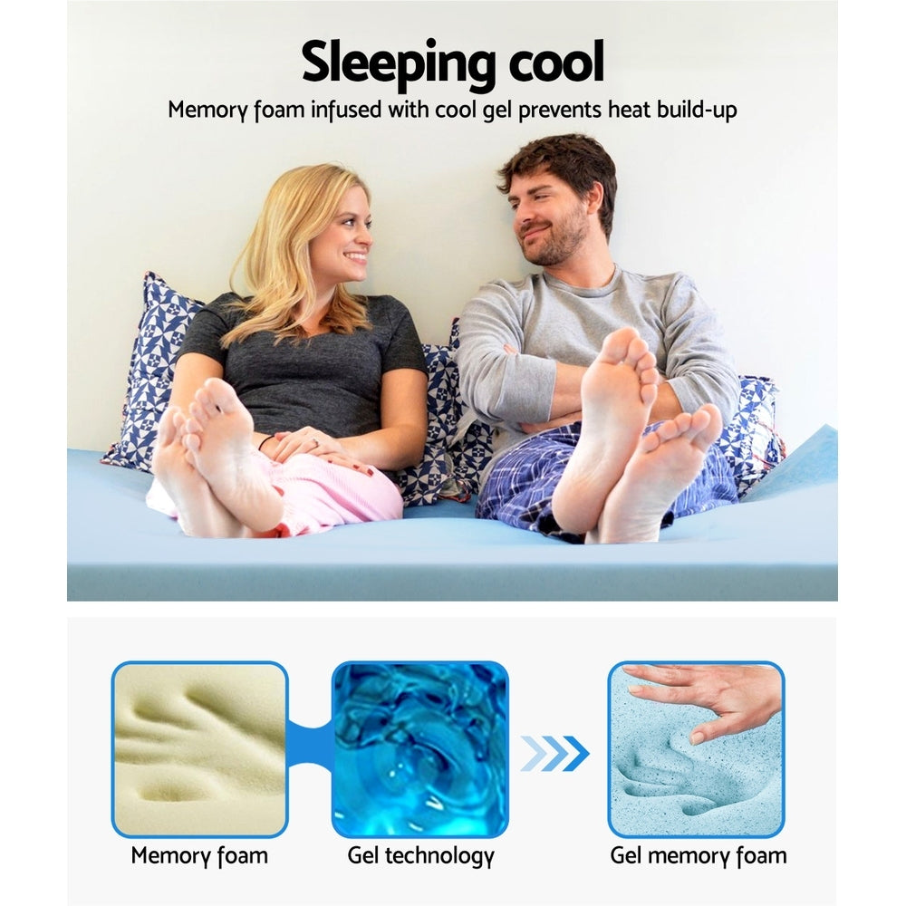 Giselle Bedding Queen Mattress Topper, 10cm Cool Gel Memory Foam