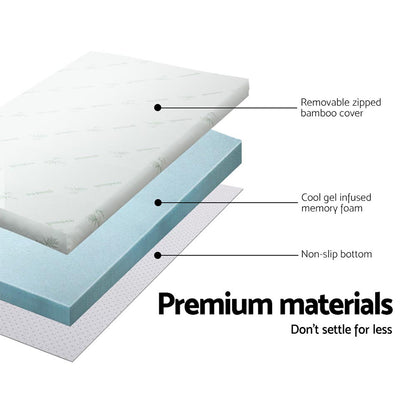 Giselle Bedding Queen Mattress Topper, 10cm Cool Gel Memory Foam