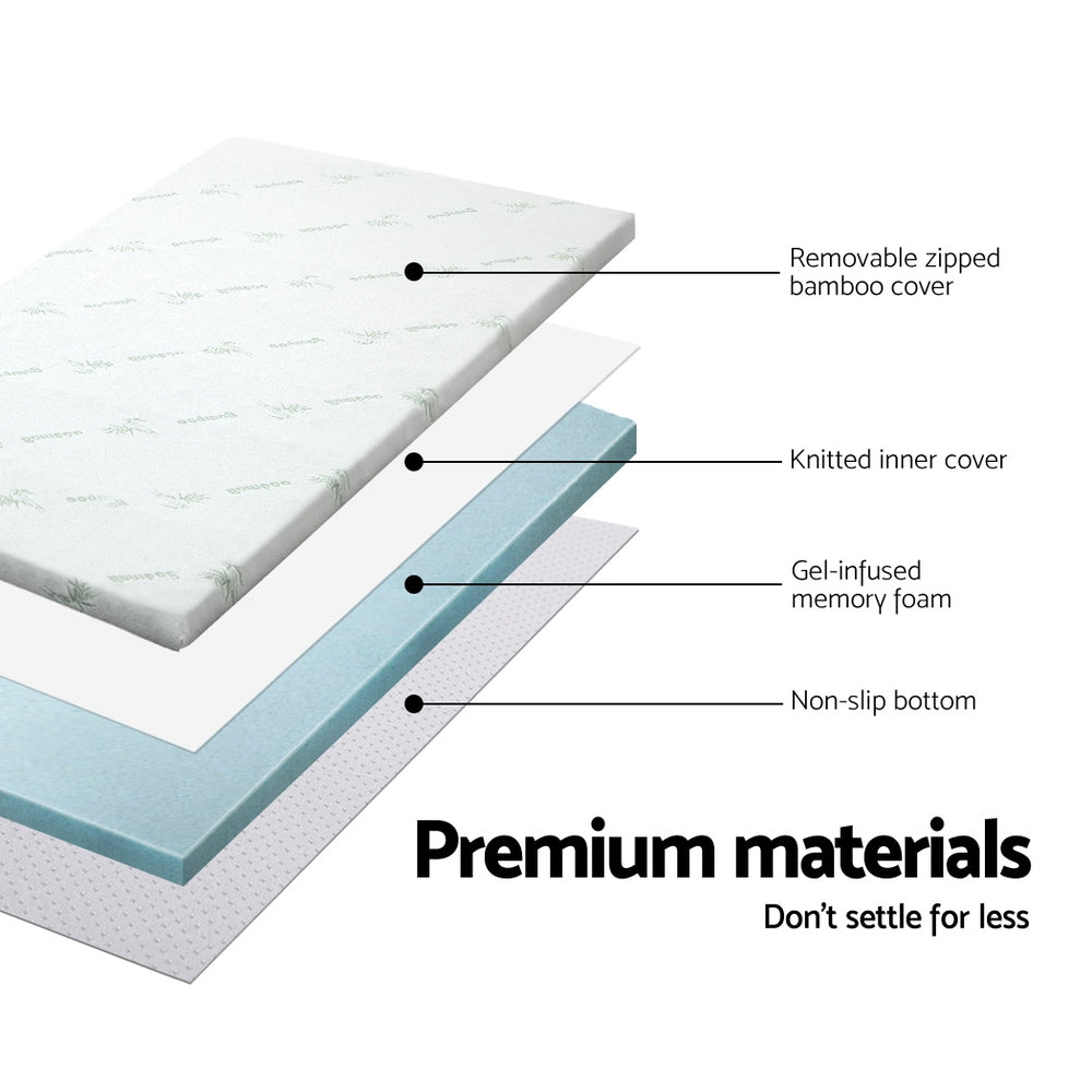 Giselle Bedding Queen Mattress Topper, 5cm Cool Gel Memory Foam