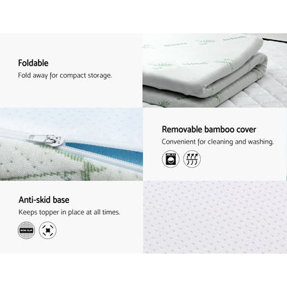Giselle Bedding Queen Mattress Topper, 5cm Cool Gel Memory Foam