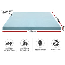Giselle Bedding Queen Mattress Topper, 8cm Cool Gel Memory Foam