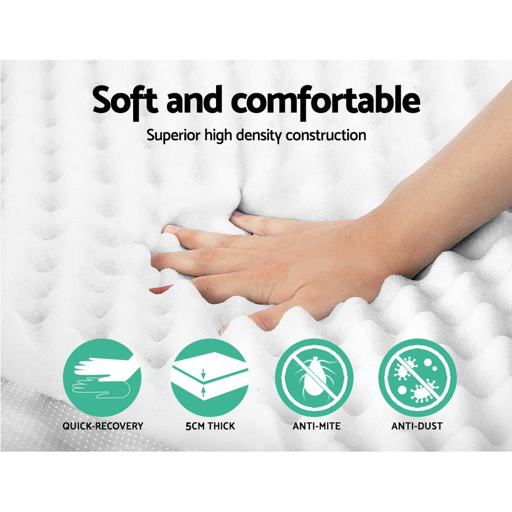 Giselle Bedding Queen Mattress Topper, 5cm Egg Crate Foam
