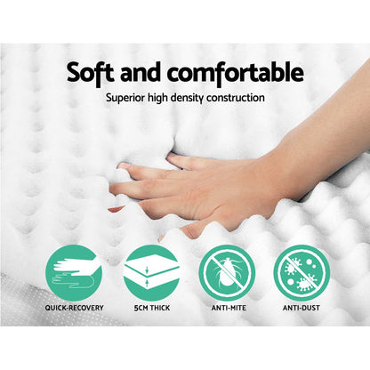 Giselle Bedding Queen Mattress Topper, 5cm Egg Crate Foam