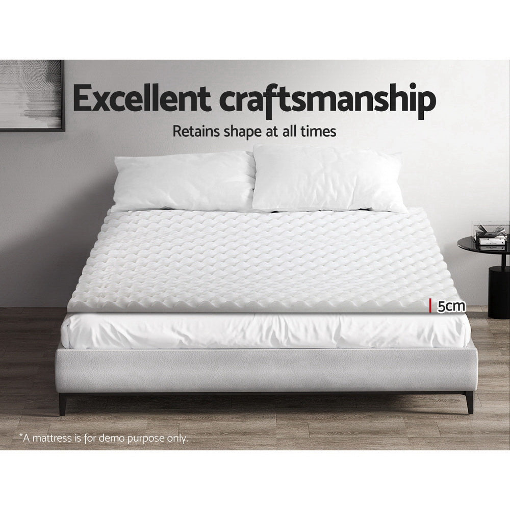 Giselle Bedding Queen Mattress Topper, 5cm Egg Crate Foam