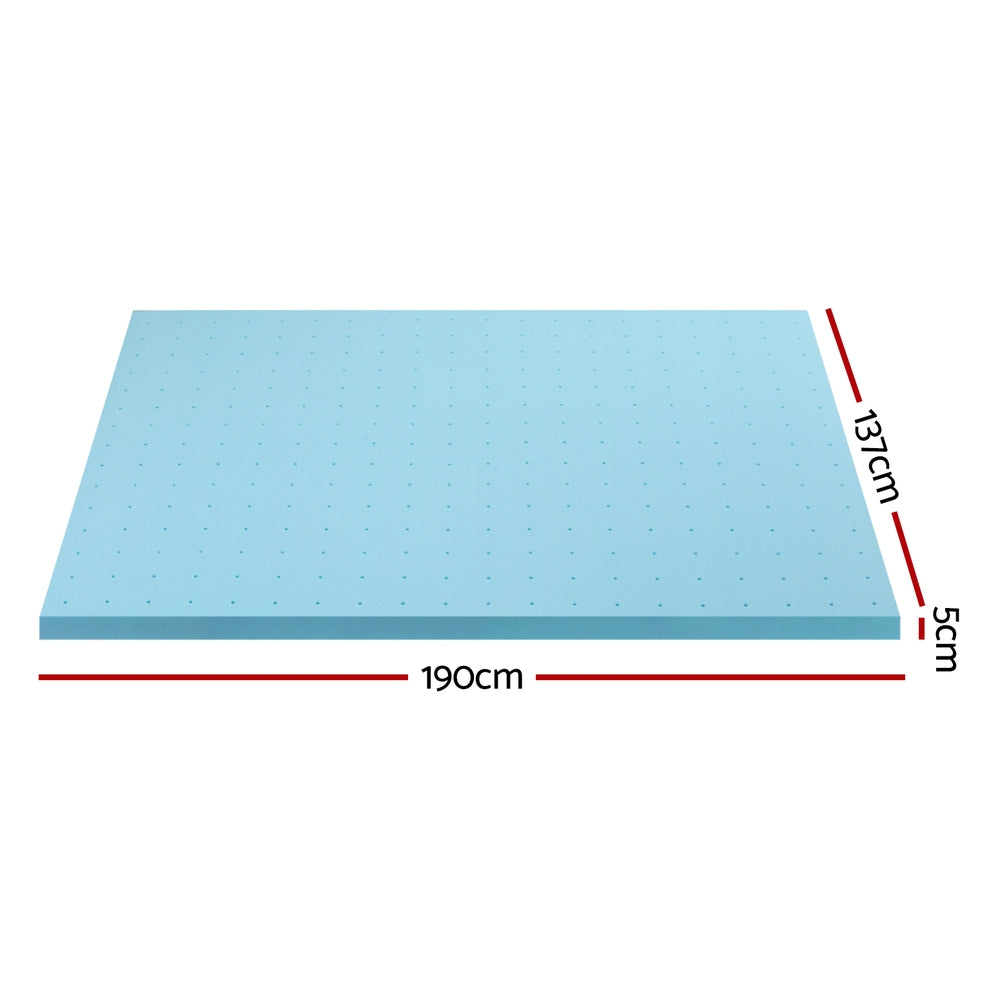 Giselle Bedding Double Mattress Topper, 5cm Ventilated Gel Memory Foam