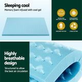 Giselle Bedding Queen Mattress Topper, 8cm Ventilated Gel Memory Foam