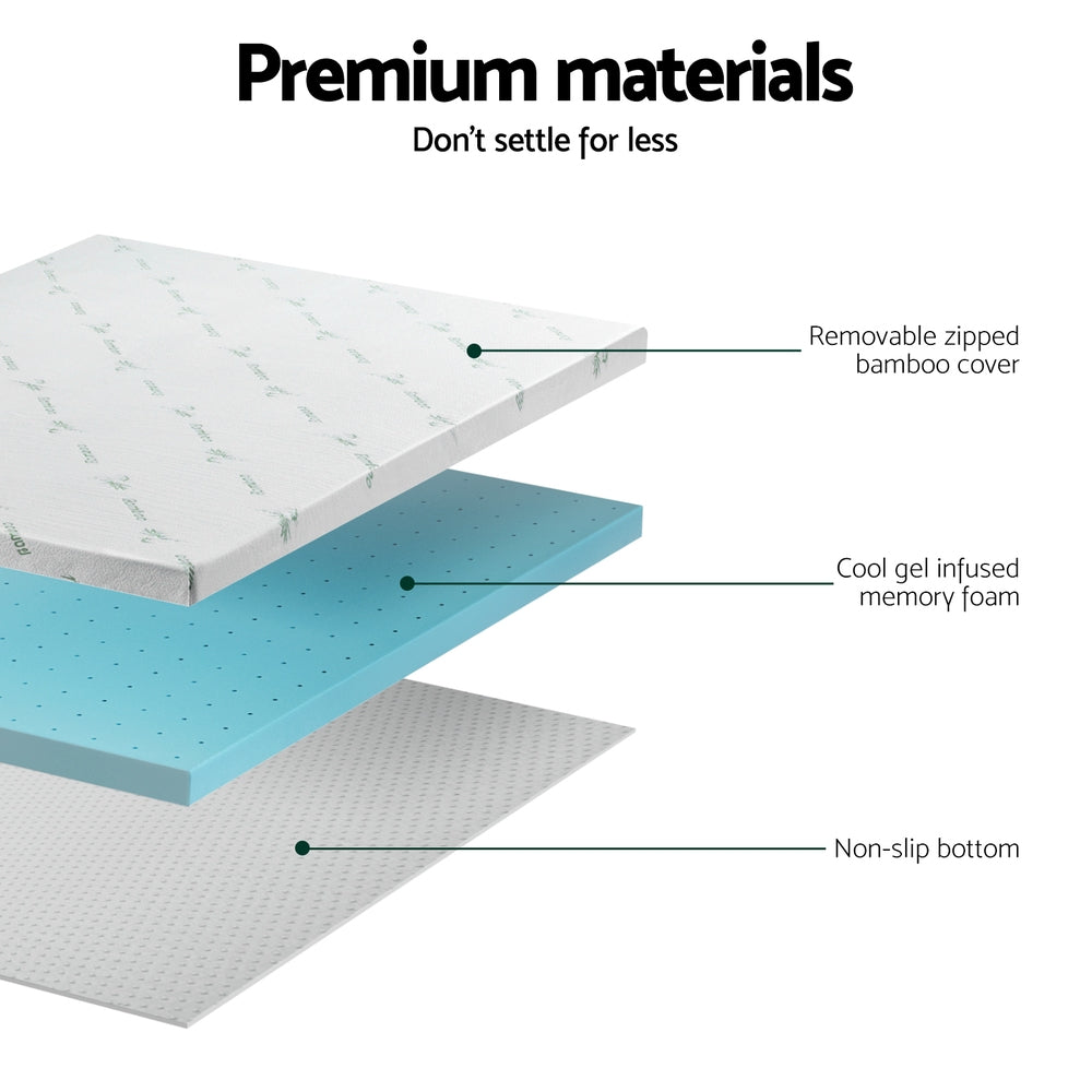 Giselle Bedding Queen Mattress Topper, 8cm Ventilated Gel Memory Foam