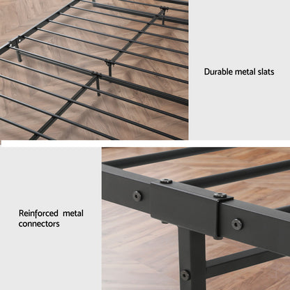 DANE metal bed frame measuring 192cm long, 94.5cm wide and 91cm tall