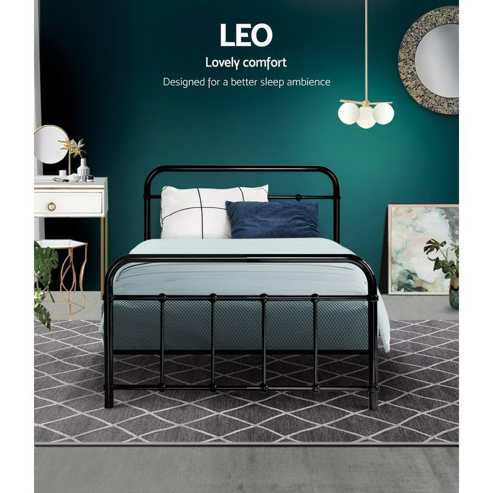 LEO single bed frame with central support beams underneath to steady the frame