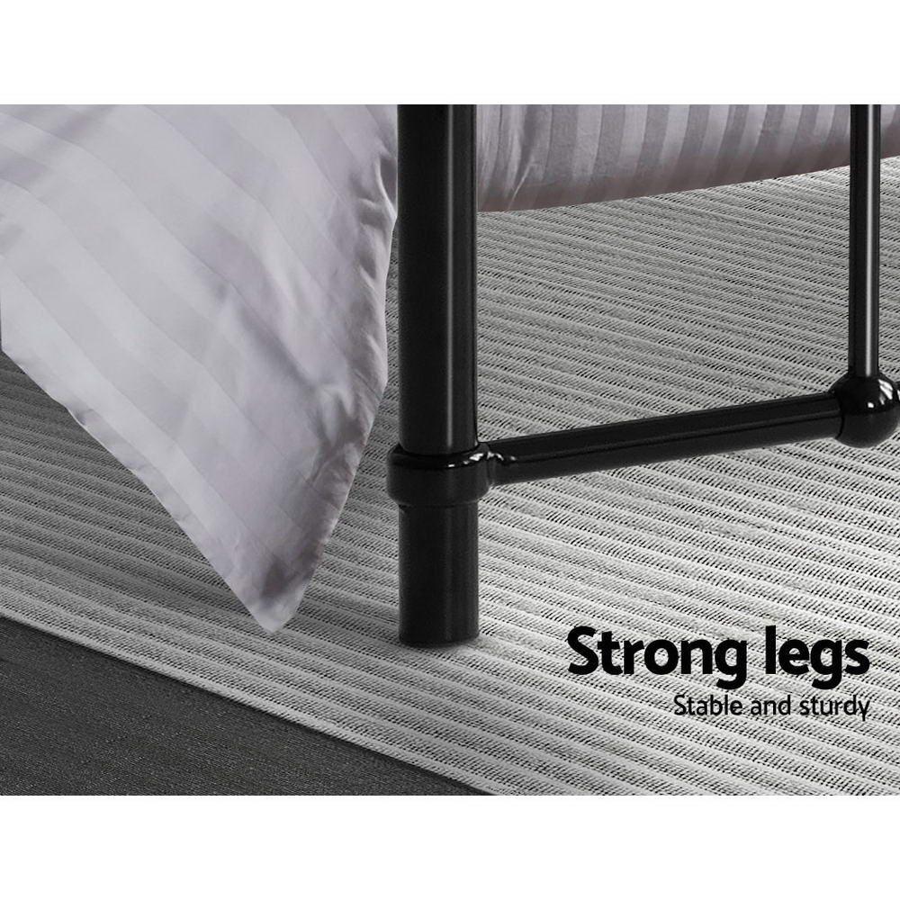 Open space beneath the Artiss LEO single bed frame for under-bed storage