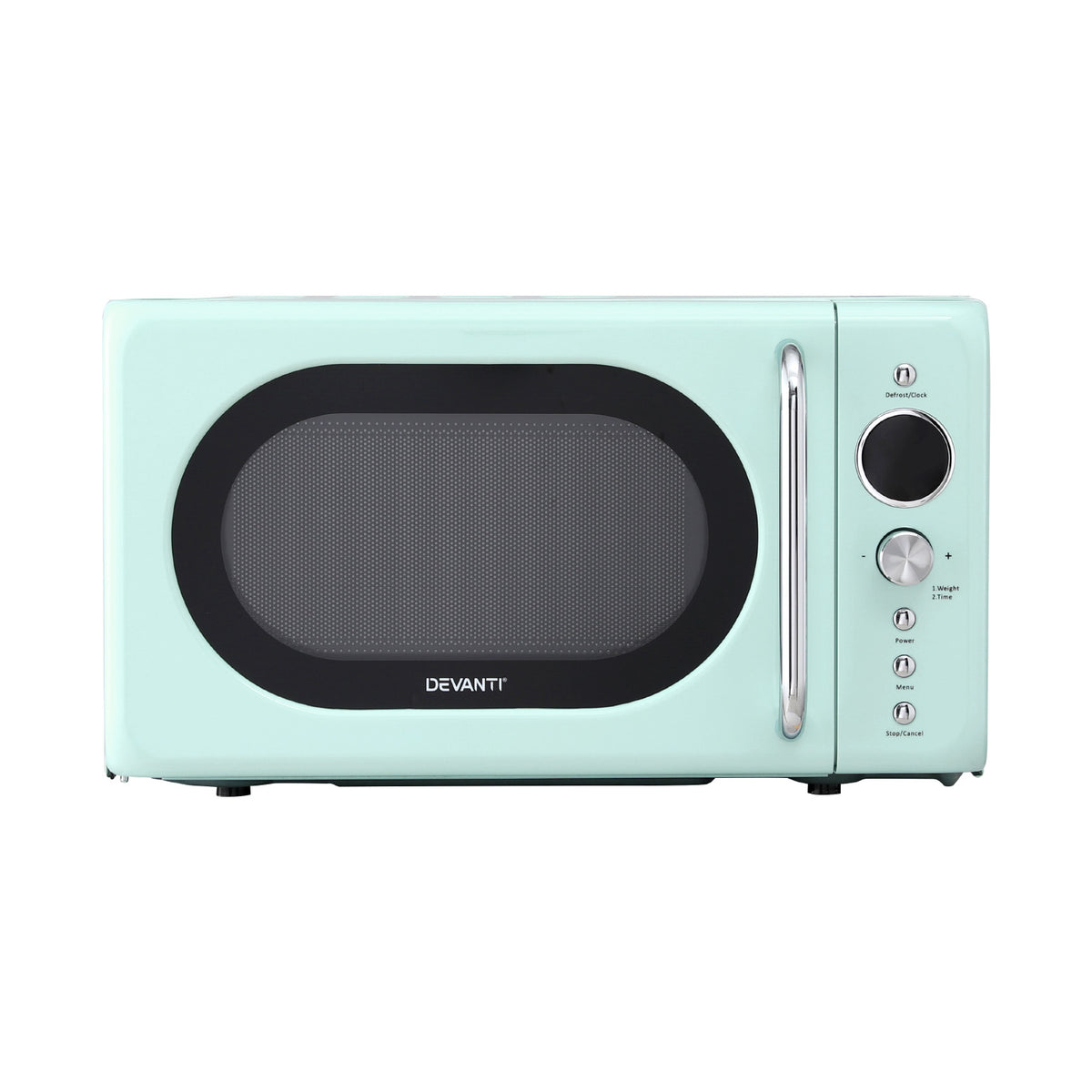 Devanti 20L green microwave oven with 245 mm glass turntable