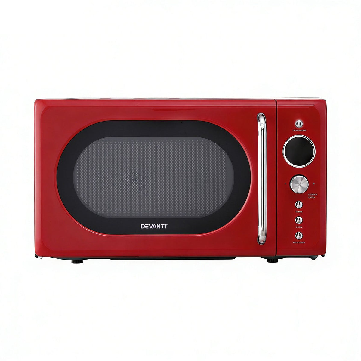 Devanti 20L red microwave oven, 700W with green LED screen