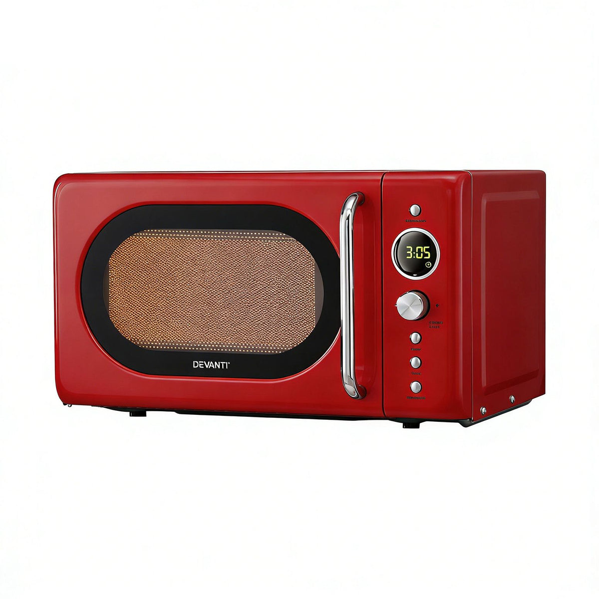 Devanti 20L red countertop microwave oven, 45.5 x 29.5 x 27cm