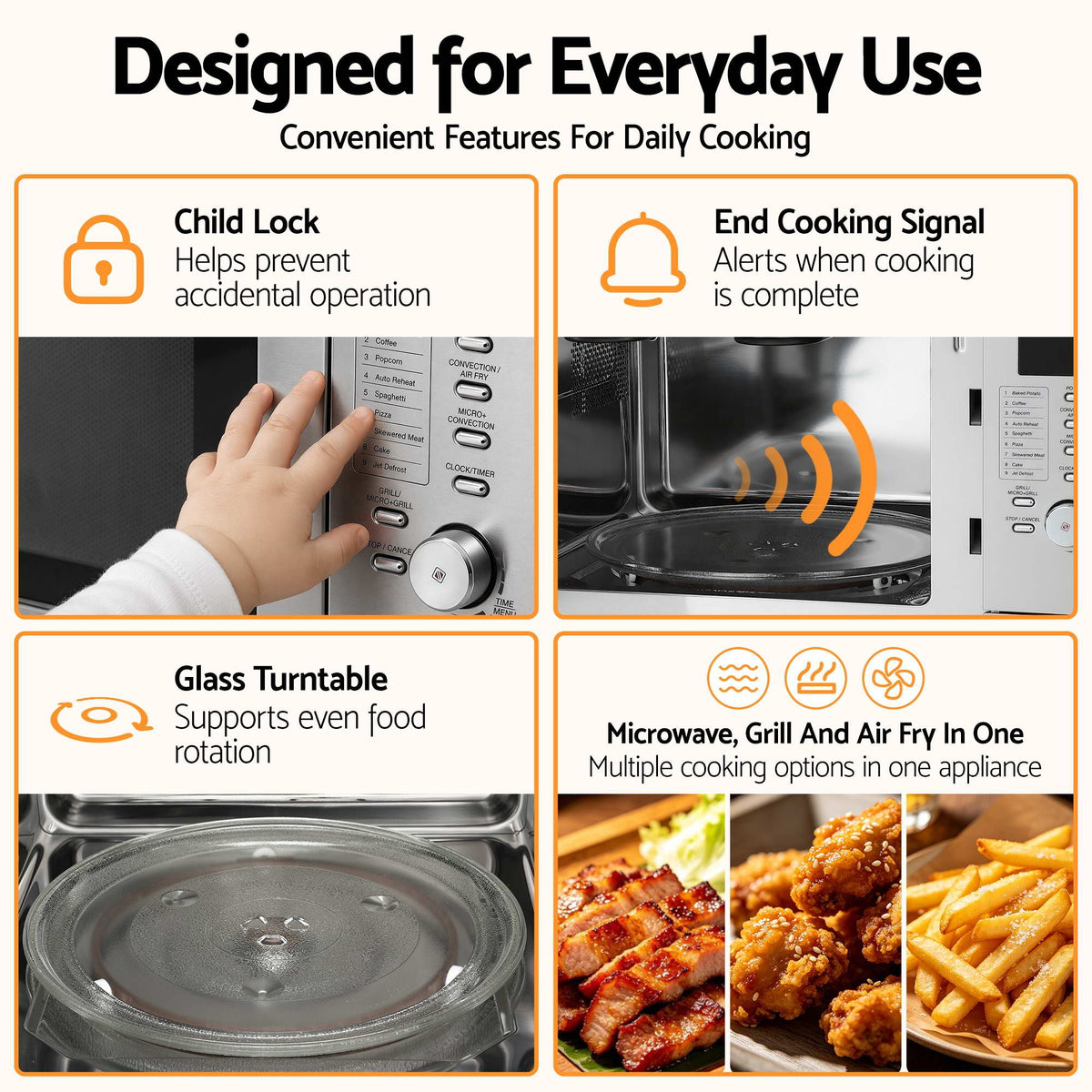 Devanti silver built in microwave oven, front panel 60 x 46cm