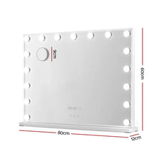 Makeup Mirror 80x60cm Hollywood LED Light Tabletop White - Embellir Vanity