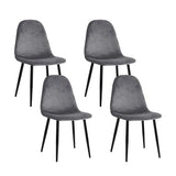 Artiss Dining Chairs Set of 4 Velvet Curved Slope Grey - Flea Market
