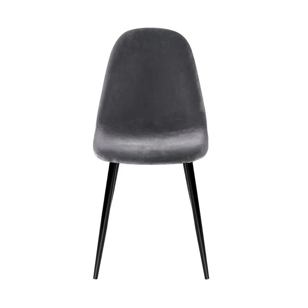 Artiss Dining Chairs Set of 4 Velvet Curved Slope Grey - Flea Market