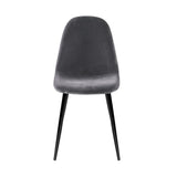 Artiss Dining Chairs Set of 4 Velvet Curved Slope Grey - Flea Market