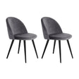 Artiss Dining Chairs Set of 2 Velvet Solid Curved Dark Grey - Flea Market