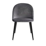 Artiss Dining Chairs Set of 2 Velvet Solid Curved Dark Grey - Flea Market