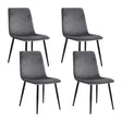 Artiss Dining Chairs Set of 4 Velvet Horizontal Slope Grey - Flea Market