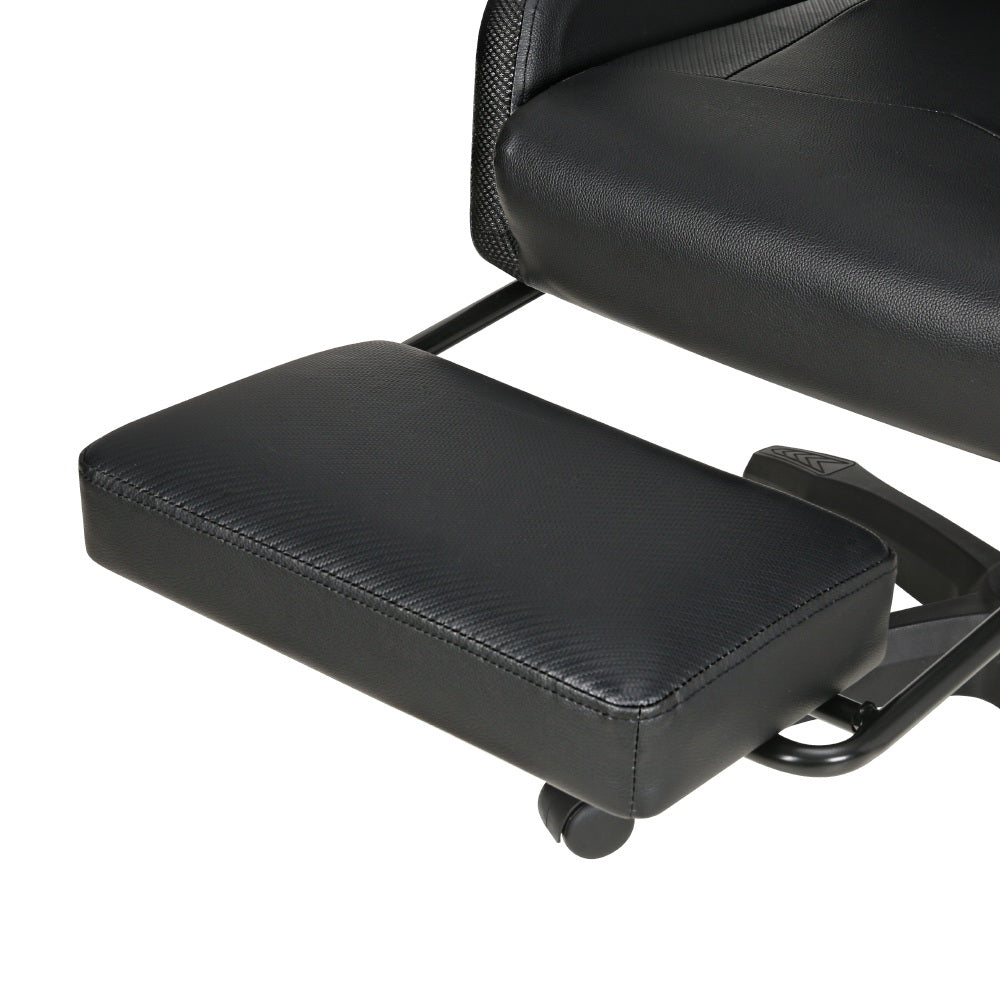 Artiss Massage Gaming Chair 6 Point Vibration 7 LED Footrest Black 150kg