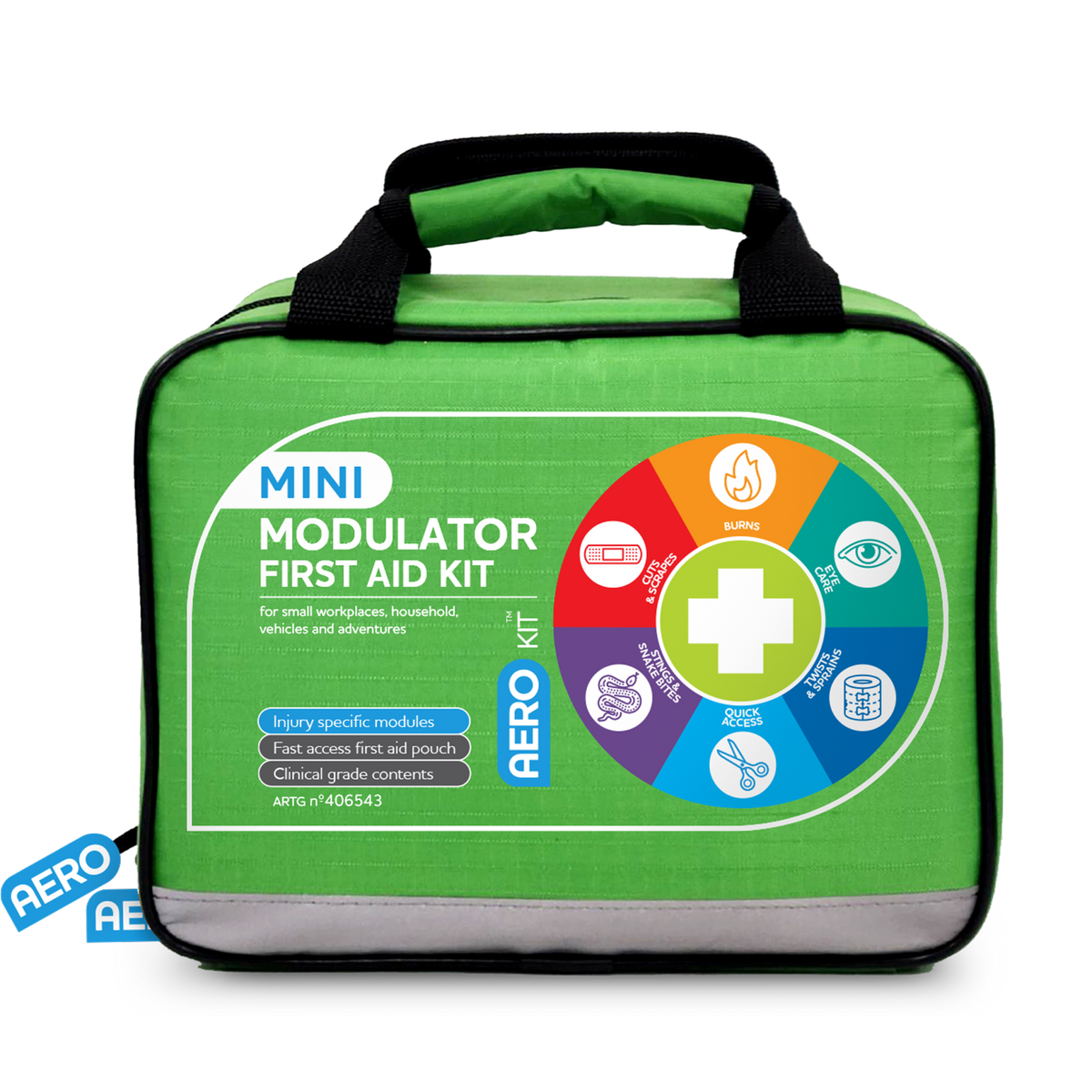 Mini modular softpack modules for stings and snakebites, twists and sprains, cuts and scrapes