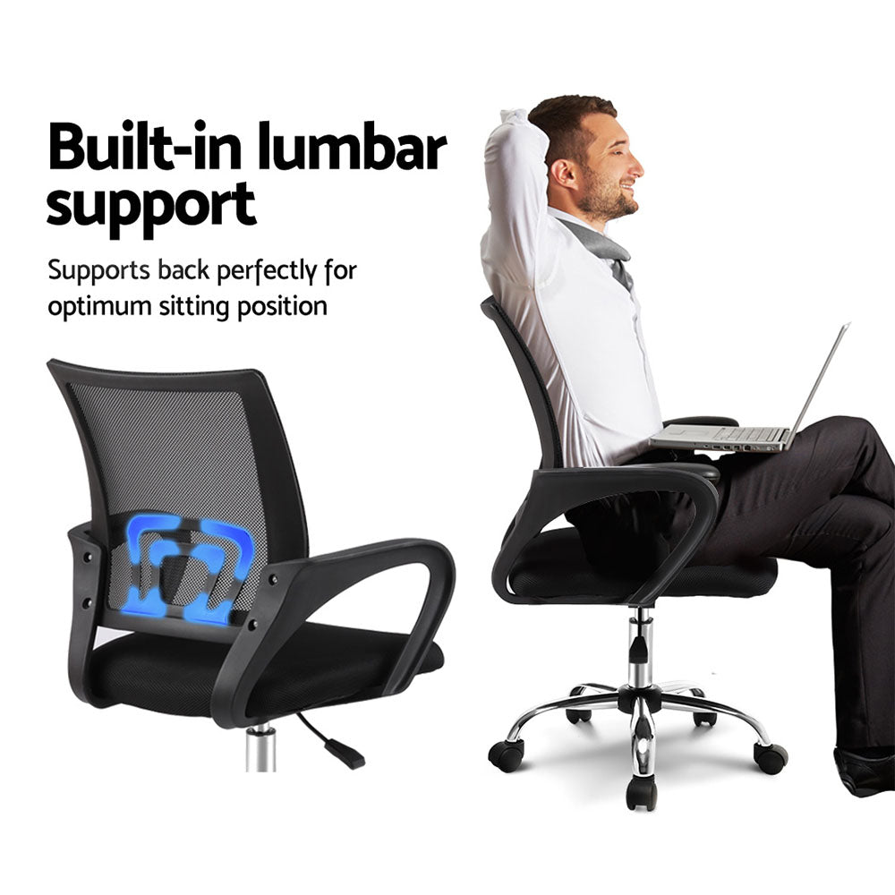 Ergonomic office chair with built-in lumbar support for comfortable sitting and back pain relief