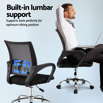 Ergonomic office chair with built-in lumbar support for comfortable sitting