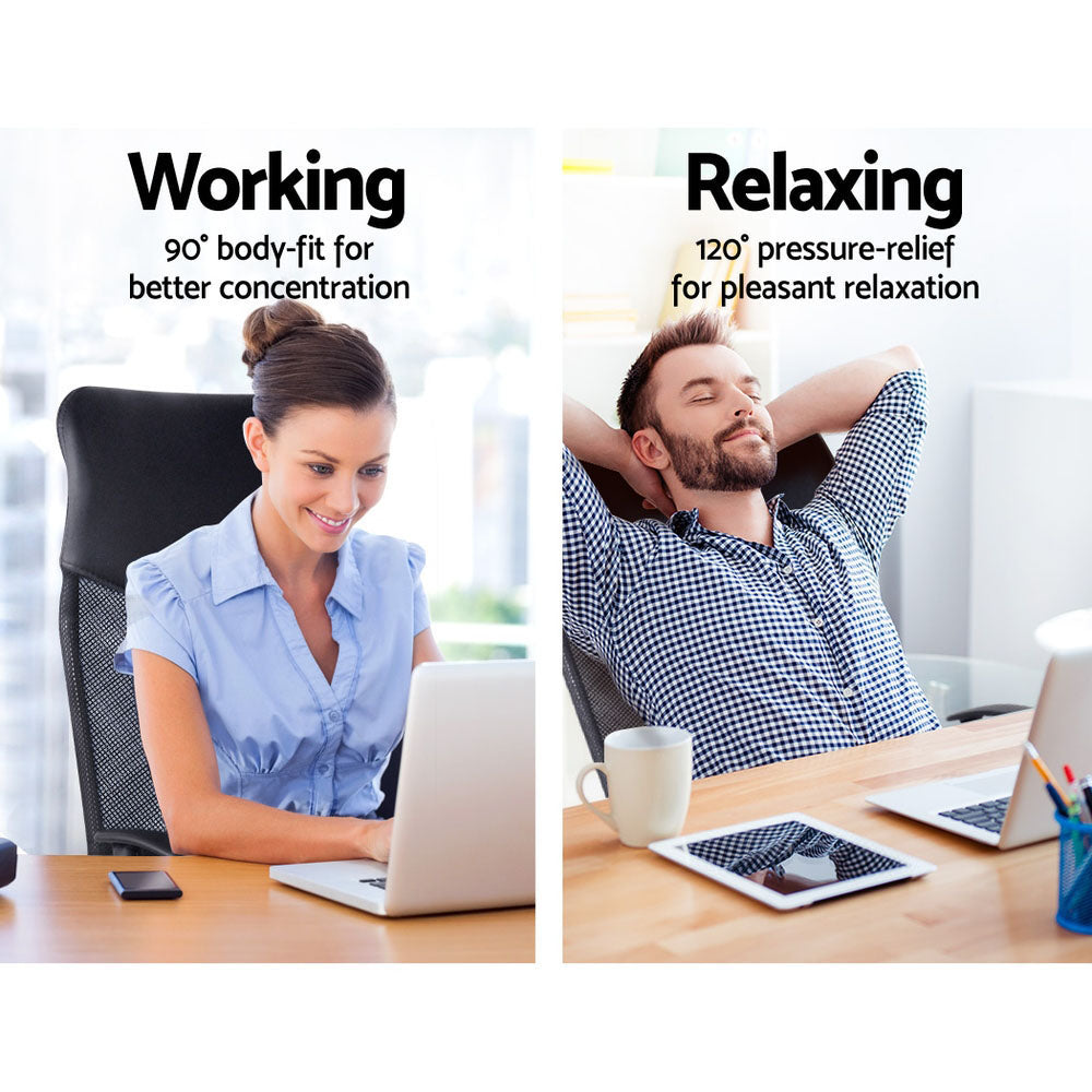 Ergonomic office chair for working & relaxing: 90° focus, 120° pressure relief, ideal for home or office use