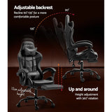Artiss Gaming Chair Leather - Grey - Flea Market