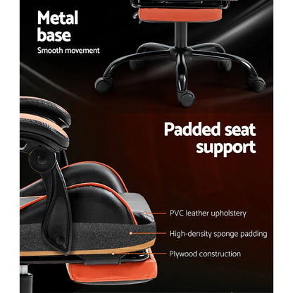 Artiss Gaming Chair - Orange - Stacks Warehouse