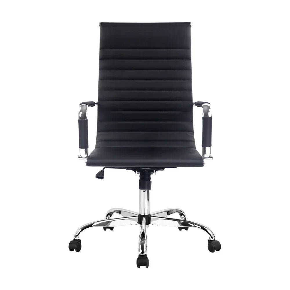 Artiss Office Chair Conference Chairs PU Leather High Back Black - Stacks Warehouse