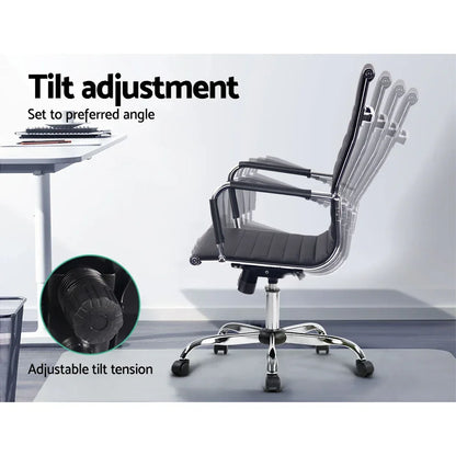 Artiss Office Chair Conference Chairs PU Leather High Back Black - Stacks Warehouse