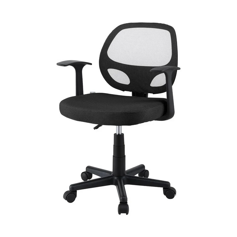 Artiss Mesh Office Chair Computer Gaming Desk Chairs Work Study Mid Back Black - Stacks Warehouse