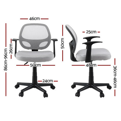 Artiss Mesh Office Chair Computer Gaming Desk Chairs Work Study Mid Back Grey - Stacks Warehouse